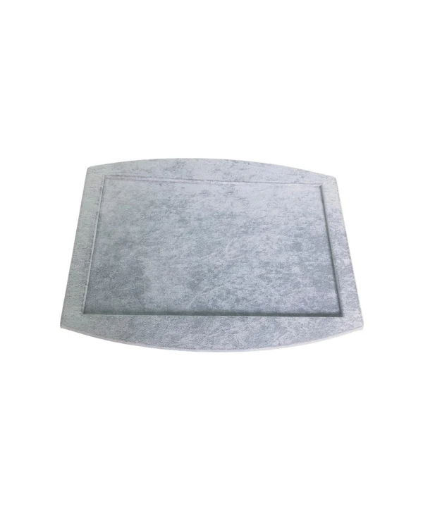 Düz Kolye Ucu Küpe Yüzük Servis Sunum Tablası Gri Süet 25x35 cm