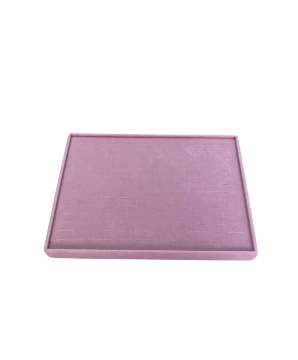 Yüzük Standı-tablası 140 lı  Batırmalı Pembe süet 25x35