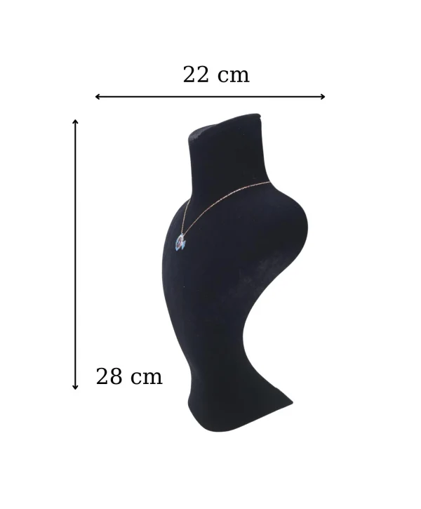 Kuğu Kolye & Gerdanlık Sergileme Mankeni Siyah Süet 28 Cm 2.boy