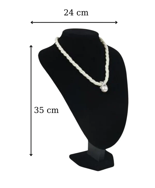 Kolye & Gerdanlık Sergileme Mankeni Siyah Süet 35 Cm 3.boy