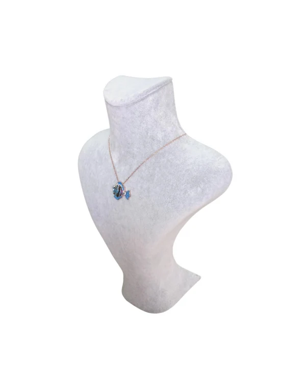 Kuğu Kolye & Gerdanlık Sergileme Mankeni Gri Süet 23 Cm 1.boy