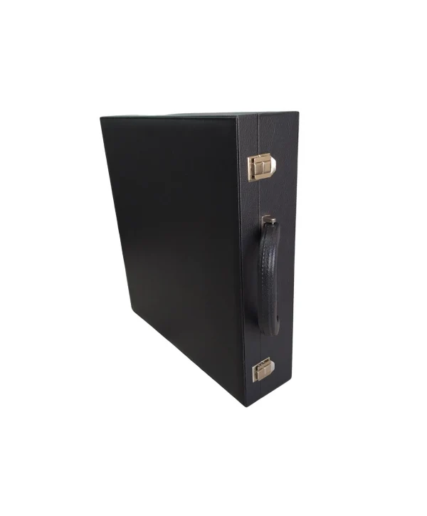 Saat& Yüzük&Tesbih ve Zincir Çantası 16 Lİ Ahşap Kasa Üzeri Siyah Deri Kaplama