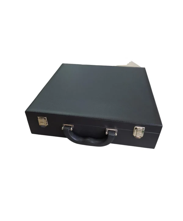 Saat& Yüzük&Tesbih ve Zincir Çantası 16 Lİ Ahşap Kasa Üzeri Siyah Deri Kaplama