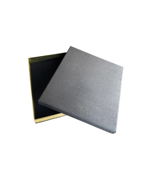 Büyük Set Kutusu Karton Cilt Bezi Füme (18x21 cm) (içi Süngerli)