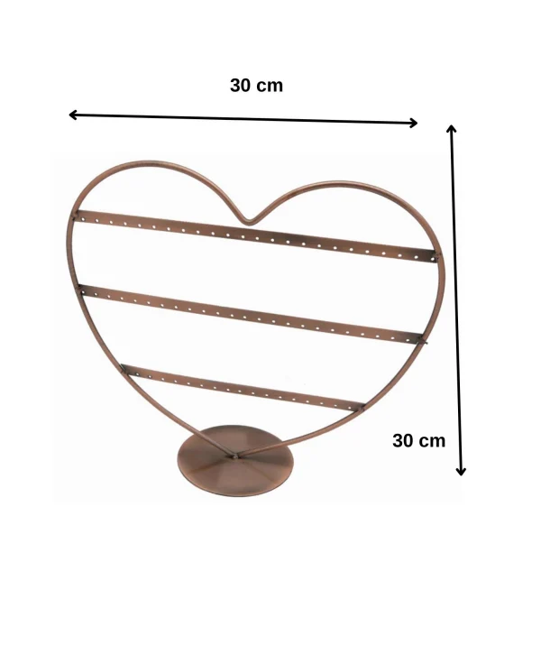 Metal Küpe StandI (32 çift küpe ) Orta boy Kalp Şeklinde Bronz, Küpe Takı Düzenleme Organizatör