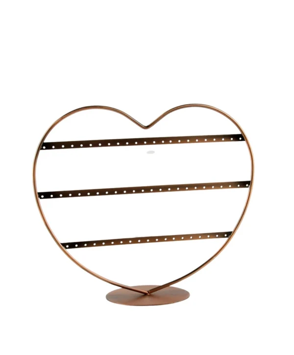 Metal Küpe StandI (32 çift küpe ) Orta boy Kalp Şeklinde Bronz, Küpe Takı Düzenleme Organizatör