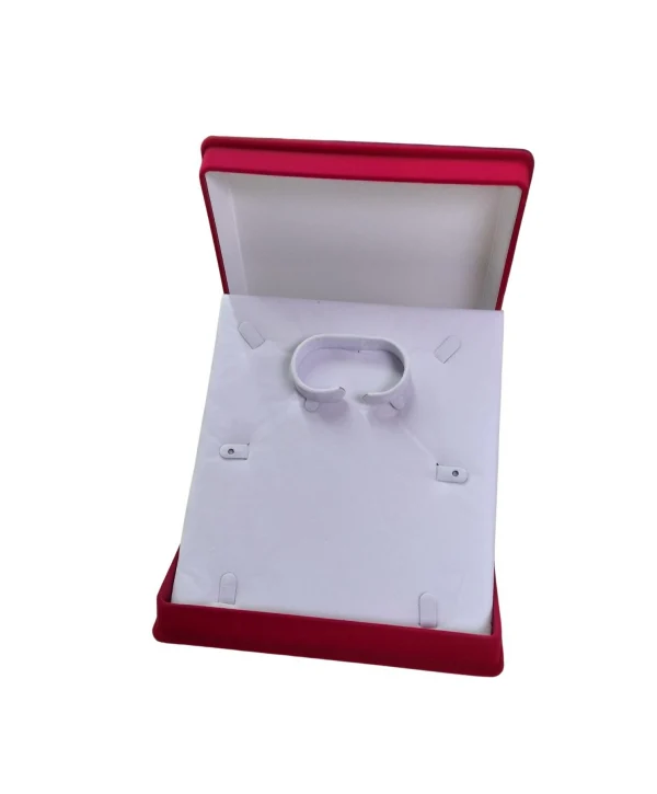 Kadife Kırmızı Büyük Kare Set Kutusu