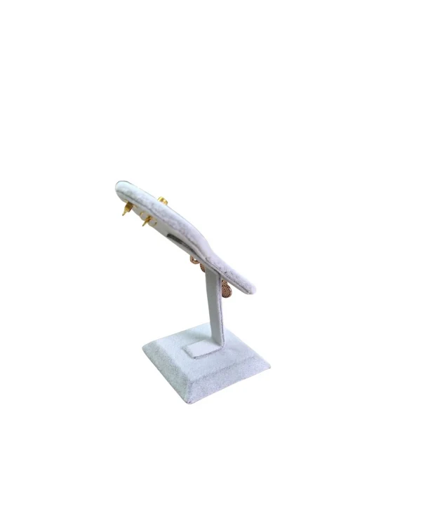 Süet (Gri) Kulak Şeklinde Ayaklı Küpe Standı,küpe Sergileme Standı,takı Organizatör