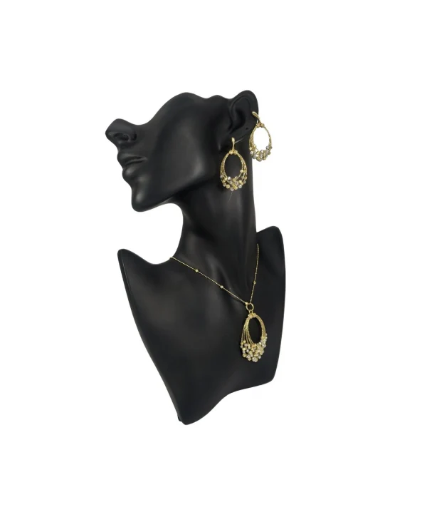 Polyester Kolye&Gerdanlık ve Küpelik Silüet Sergileme Mankeni 30 cm  SİYAH