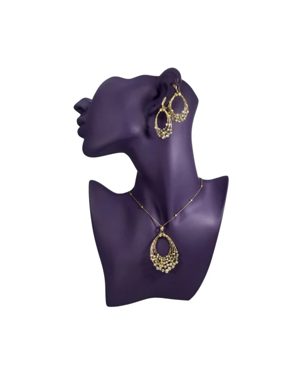 Polyester Kolye&Gerdanlık ve Küpelik Silüet Sergileme Mankeni 30 cm  MOR