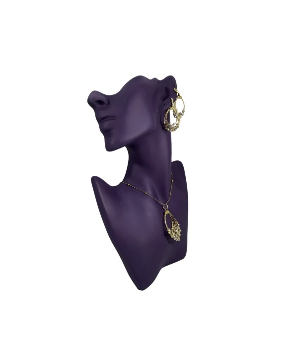 Polyester Kolye&Gerdanlık ve Küpelik Silüet Sergileme Mankeni 30 cm  MOR