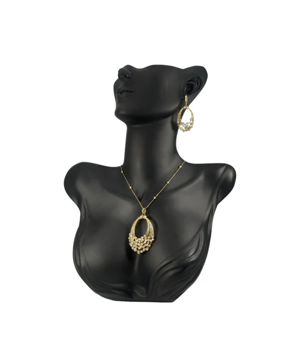 Polyester Kolye&Gerdanlık ve Küpelik Vücut Sergileme Mankeni 32cm  SİYAH