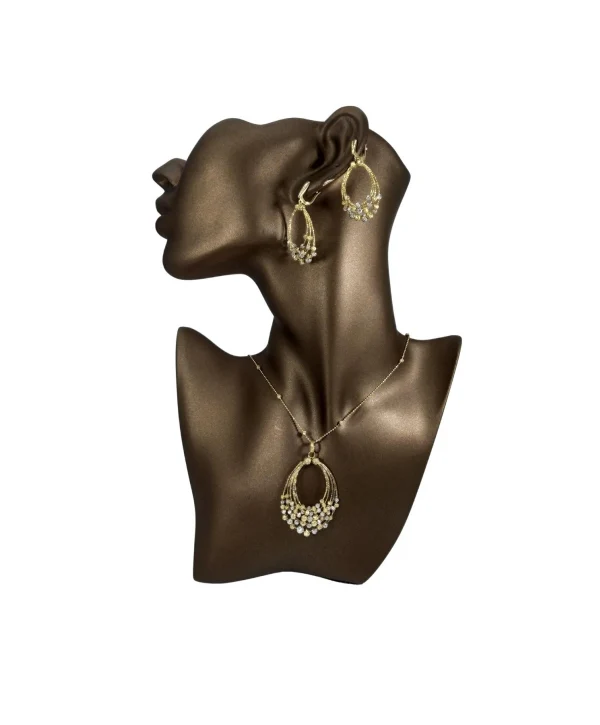 Polyester Kolye&Gerdanlık ve Küpelik Silüet Sergileme Mankeni 30 cm KAHVE