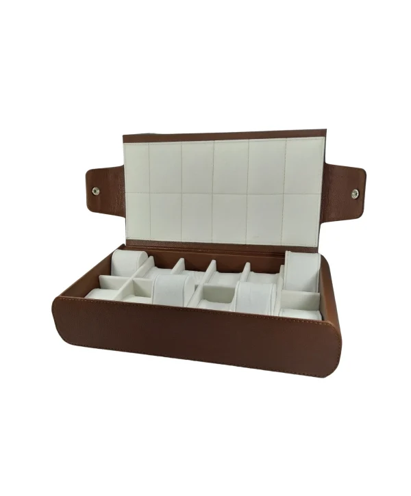 Deri 12 li Saat Çantası Yandan Çıtçıtlı (Taba)