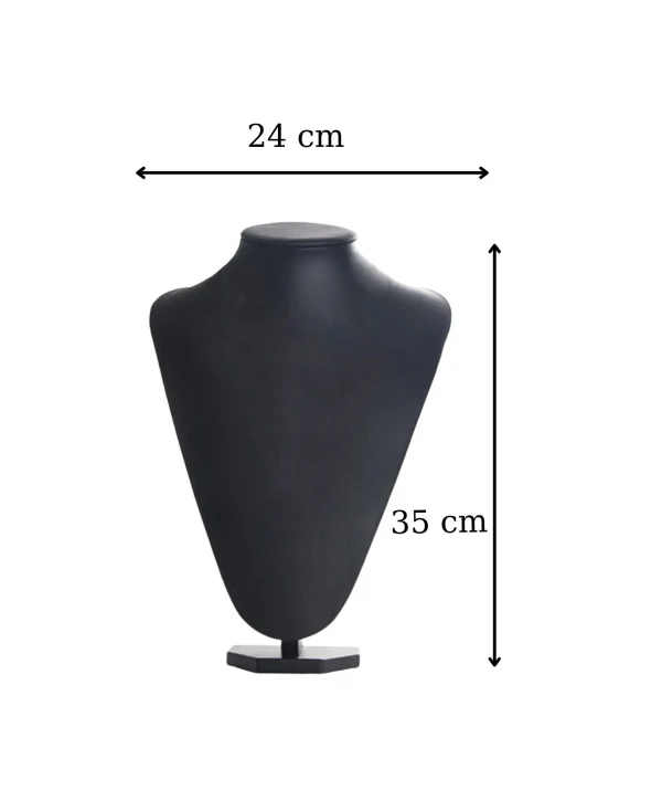 Kolye & Gerdanlık Sergileme Mankeni Siyah Deri 35 Cm 3.boy