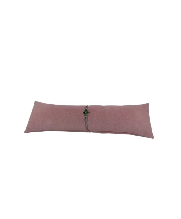 Süet Uzun Pembe Bileklik & Saat Ve Kelepçe Yastığı 8X28 Cm