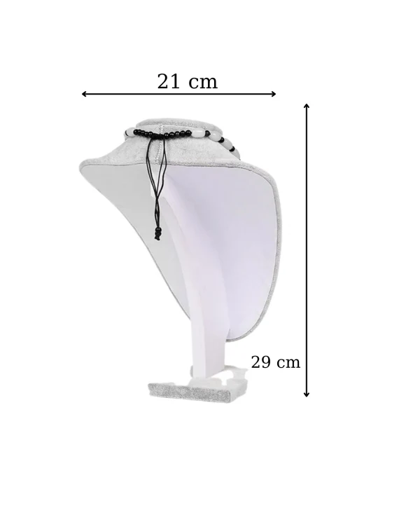 Kolye & Gerdanlık Sergileme Mankeni Gri Süet 29 Cm  2.boy