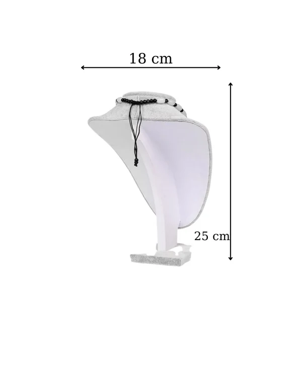 Kolye & Gerdanlık Sergileme Mankeni Gri Süet 25 Cm 1.boy