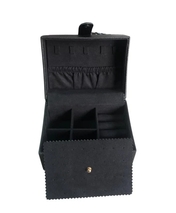 Deri Takı , Seyahat Ve Mücevher Çantası Orta Boy Siyah