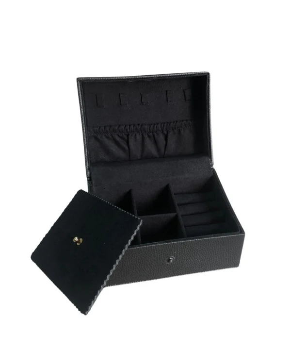 Deri Takı , Seyahat Ve Mücevher Çantası Orta Boy Siyah