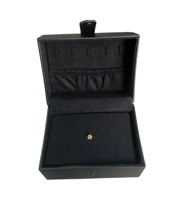 Deri Takı , Seyahat Ve Mücevher Çantası Orta Boy Siyah