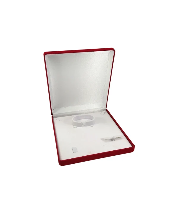 Set Kutusu Büyük Bombeli Kadife Kırmızı