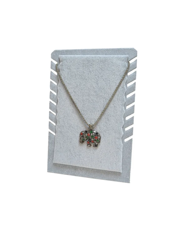 Ayaklı Gri Süet Kare Kolye&Zincir Standı (8 Li)