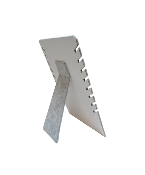 Ayaklı Gri Süet Kare Kolye&Zincir Standı (8 Li)