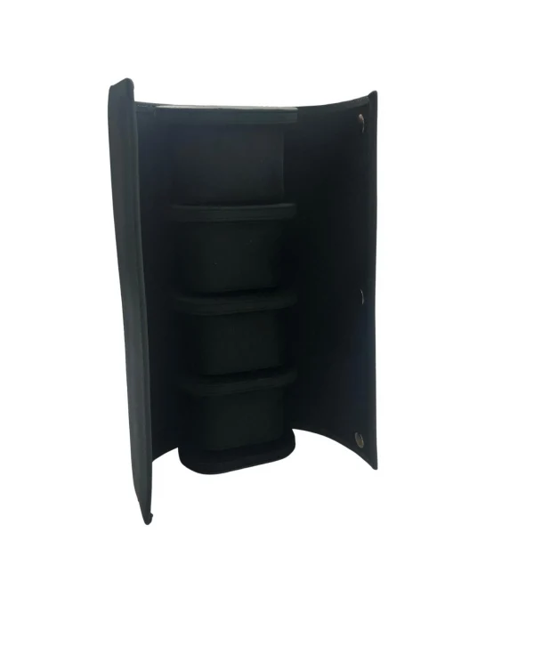 Deri Dörtlü Saat Kutusu Çıtçıtlı (Yeşil)