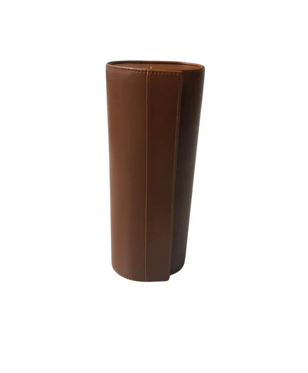 Deri Dörtlü Saat Kutusu Çıtçıtlı (Taba)