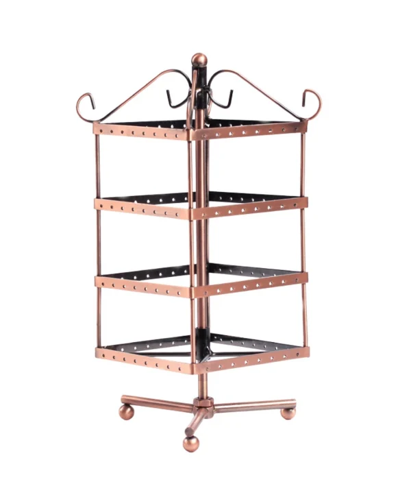 Dönen Orta Boy Kare Küpe Organizatörü Bronz (35x20 cm)