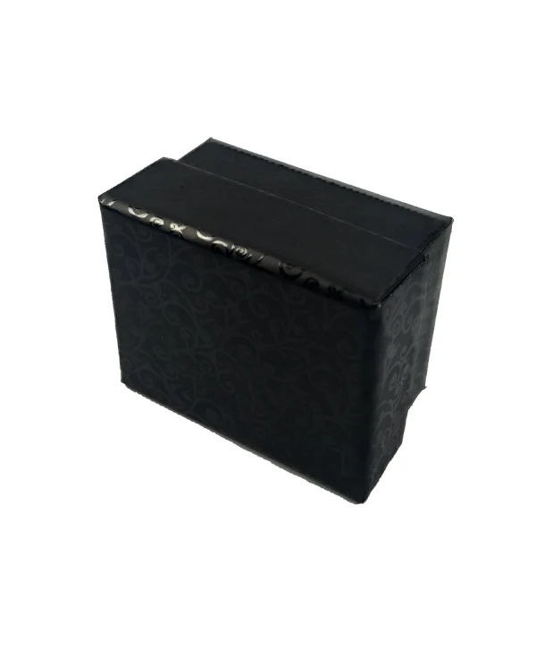 Kabartma Desenli Siyah Sert Yüzük Kutusu 30 LuPaket ( İçi Süngerli )