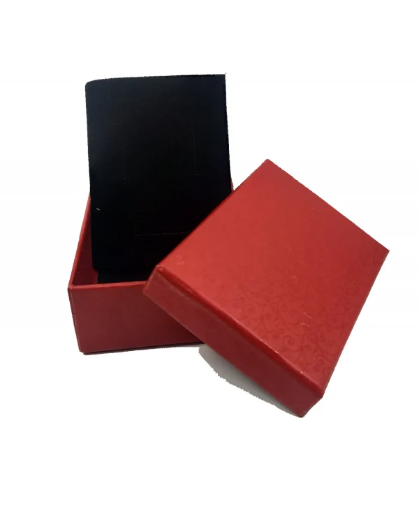 Kabartma Desenli Kırmızı Sert Kolye& Mini Set Kutusu  24 Lü Paket ( İçi Süngerli )