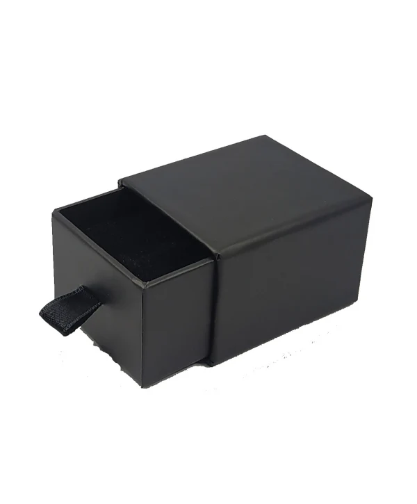 Siyah Çekmeceli Yüzük Karton Kutu 20 Li Paket (İçi Süngerli)