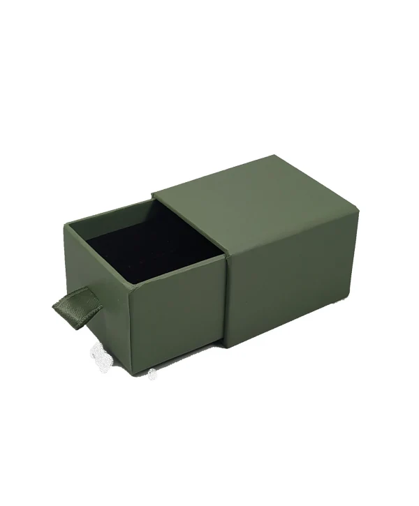 Yeşil Çekmeceli Yüzük Karton Kutu 20 Li Paket (İçi Süngerli)