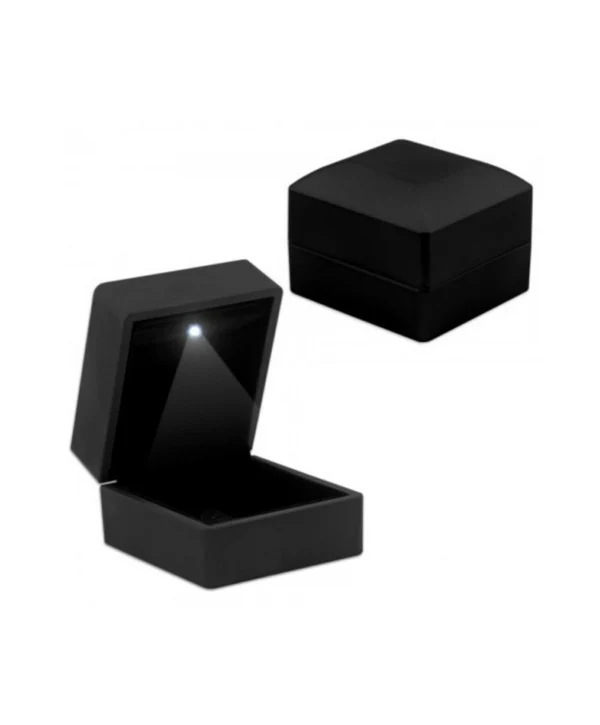 Işıklı Yüzük & Alyans Kutusu Siyah