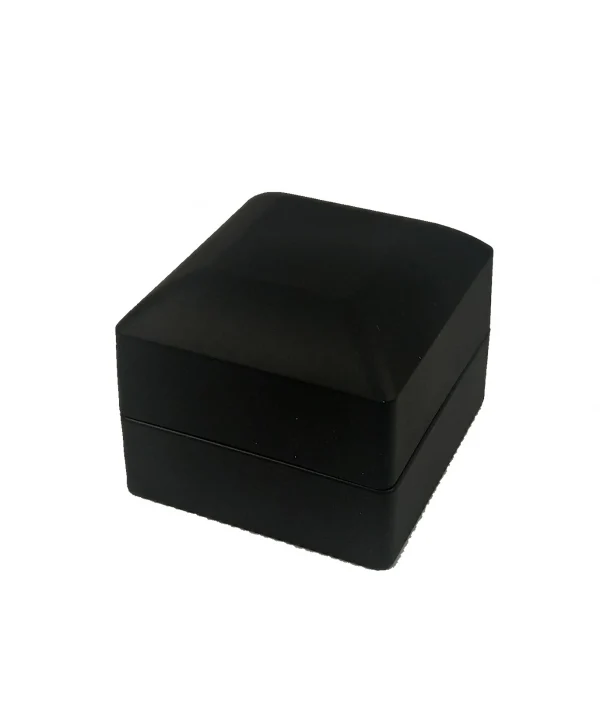 Işıklı Çift Alyans Kutusu Siyah