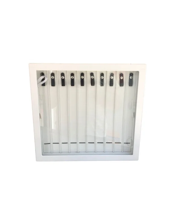 Camlı Kapaklı Çift Kat Tesbih&Bileklik ve takı Tablası Beyaz deri/içi Beyaz (21 Kanallı ve Çıtçıtlı)