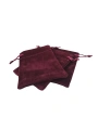 Süet & Kadife Duble Kese Bordo 10 Adet 9x12 cm Takı, Altın Kesesi (ipli & Büzgülü)