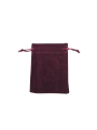 Süet & Kadife Duble Kese Bordo 10 Adet 9x12 cm Takı, Altın Kesesi (ipli & Büzgülü)