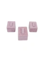 Yüzük Standı Üçlü Süet (tırnaklı) 3x3,5 cm (3 adet) Pembe