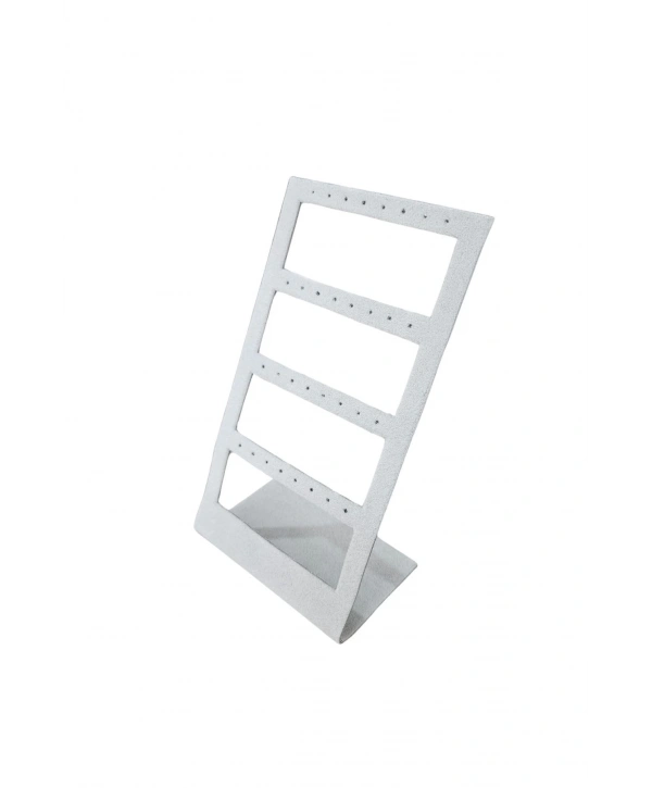 16lı 4 Basamaklı Sac Süet Küpelik Standı Gri (12x20 cm)