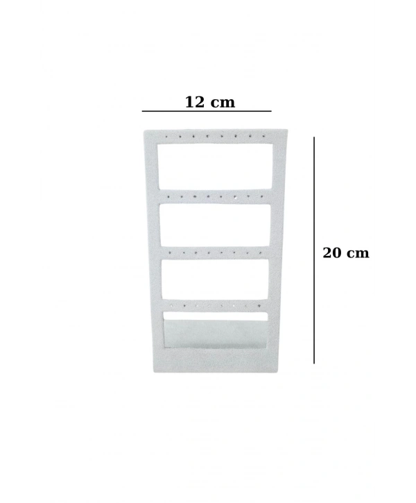 16lı 4 Basamaklı Sac Süet Küpelik Standı Gri (12x20 cm)