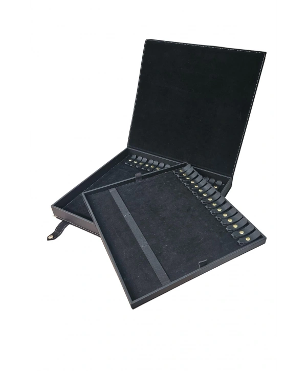 30 lu Tesbih Kutusu ve Çantası (ÇıtÇıtlı) Süet 34x38 cm Siyah