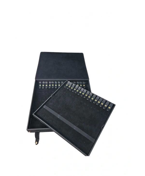 30 lu Tesbih Kutusu ve Çantası (ÇıtÇıtlı) Süet 34x38 cm Siyah