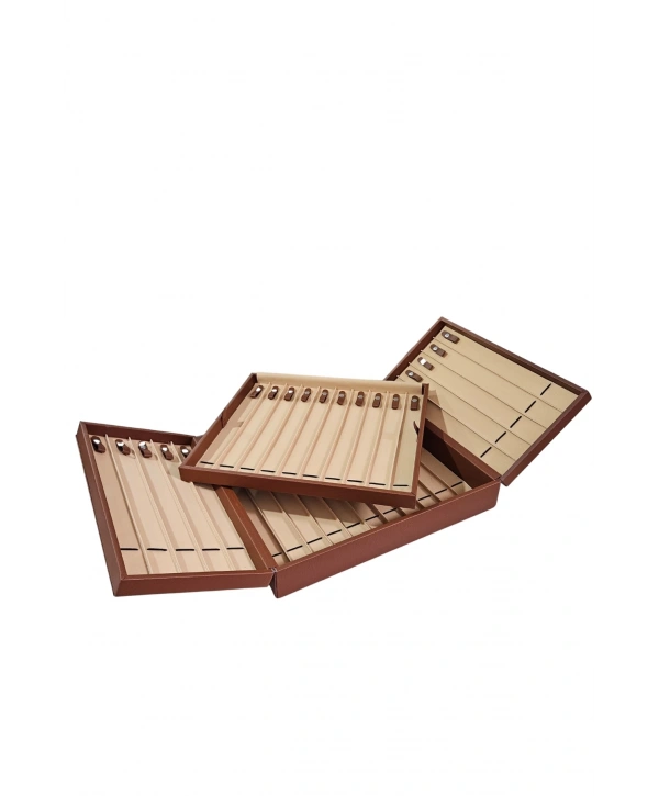 31li Tesbih (ahşap Kasa) Taba Deri Kuluplu Çanta TABA 35x38 Cm