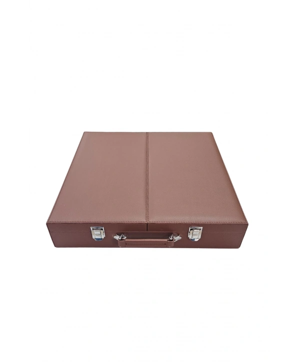 67li Tesbih (ahşap Kasa) Taba Deri Kuluplu Çanta 35x38 Cm