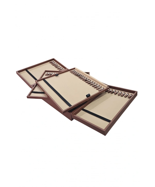 67li Tesbih (ahşap Kasa) Taba Deri Kuluplu Çanta 35x38 Cm