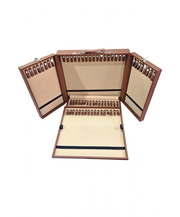 67li Tesbih (ahşap Kasa) Taba Deri Kuluplu Çanta 35x38 Cm