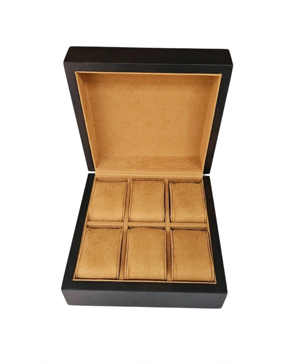 Ahşap Koleksiyonluk Lüx 6 Lı Saat Çantası,kutusu (Lake) Kahve